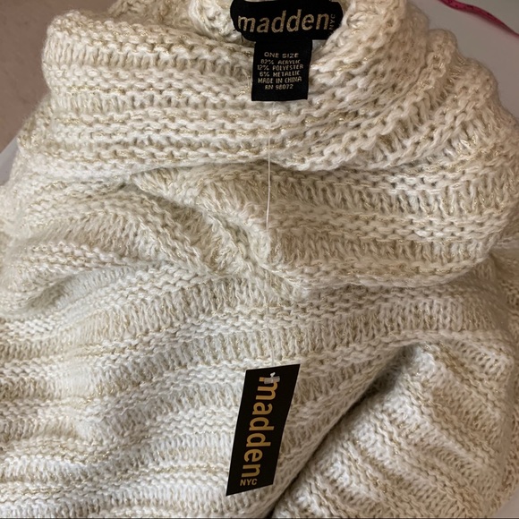 Madden Ivory Cowl Neck Poncho Sweater NWT - Picture 6 of 9